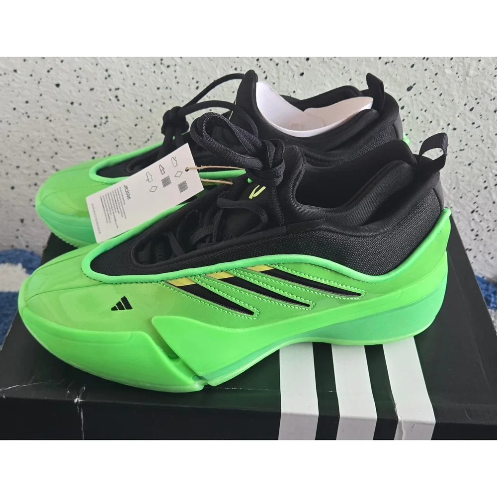 Adidas Dame 9 Basketball Shoes Lucid Green Core Black JR2508 Mens 6.5 Womens 7.5
